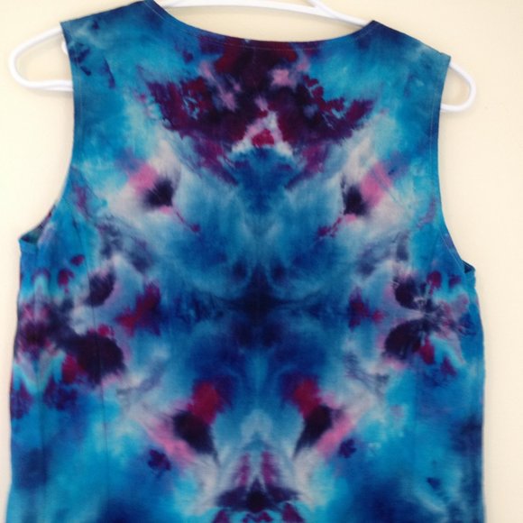 Vintage 90s LL Bean Linen Dress Tie Dye size M - Picture 11 of 15